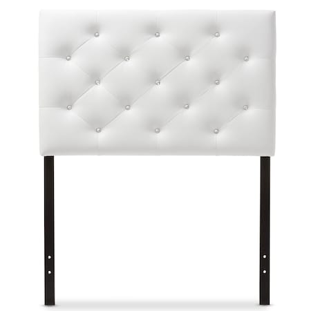Baxton Studio Viviana White Upholstered Button-Tufted Twin Size Headboard 125-6973